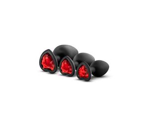 Blush - Kit d’Entraînement Luxe Bling Plugs Noir avec Pierres Rouges