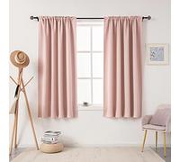 Blush Lot de 2 rideaux occultants pour salon, 160 cm de long, avec passe-tringle, isolation thermique, économie d'énergie, réduction du bruit, pour chambre à coucher, rose vif 42 x 63 cm