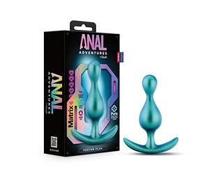 Blush Novelties Anal Adventures Matrix Photon Plug - Plug anal en silicone Puria™, Ultrasilk® Smooth, jouets d'entraînement au sexe anal, jouet sexuel pour débutants - Plug anal - Neptune Sarcelle