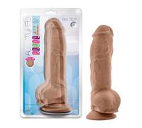 Blush Novelties Au Naturel Big Boy Réaliste 10 pouces Ventouse Harnais Compatible FlexiShaft Sensa Feel Gode Sex Toy pour Hommes Femmes Couples Moka