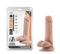 Blush Novelties Dr Skin Plus Gode souple posable de 15,2 cm - Ventouse avec joint torique compatible avec le harnais - Petit gode réaliste, jouet sexuel pour femmes, hommes, couples - Vanille