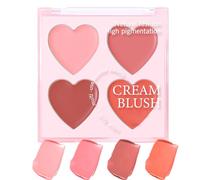 Blush Palette, 4 Colors Facial Blusher, Smudge-Proof Cheek Makeup, Long-Lasting Cosmetics For Performance, Event, Travel, Vacation, Wedding, Application, For All Occasions