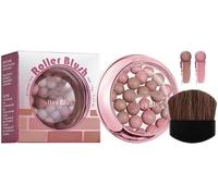 Blush Roller, Blush léger et soyeux aux perles scintillantes, Poudre illuminatrice et sculptante, Tenue longue durée avec pinceau pour un éclat lumineux