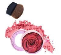 Blush rose 3D - Poudre ronde compacte de 10 ml avec motif pétale | Blush de maquillage avec couleur à construire, maquillage naturel, usage quotidien | Poudre pour le visage pour voyage, maison, école