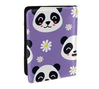 Blushing Étui de passeport en cuir synthétique imprimé panda géant pour homme et femme, 16,5 cm, Noir , Taille unique