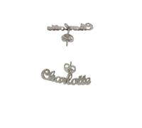 BLUSUPERSHOP 1 boucle d'oreille unique avec votre nom de long 2,5 cm environ,argent 925 couleur or jaune ou couleur dorée,produit personnalisé mono boucle d'oreille personnalisée