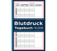 Blutdruck Tagebuch Klein: Blutdruckpass im handlichen Mini-Format A6 (10 x 15 cm) | 4 Messungen täglich eintragen | Puls, Herzfrequenz & Wohlbefinden dokumentieren