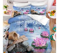 BluvLy House De Couette 240 260 Microfibre De Haute Qualité Confortable Résistant Zen Housses De Couettes 240 X 260 Cm + 2 Taies d'oreiller 65X65