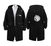 Bluxir Monst-er Hunt-er Trench-Coat, Classique Veste Poids Léger, Blouson Jacket Slim Fit Automne Hiver, Hiver(Black 3,2XL)