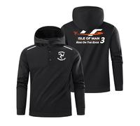 Bluxir Sweats à Capuche pour Hommes Isle of Man Motorsport Fan, Pullover Homme à Capuche Couleur Pull, Capuche pour Hommes Sweatshirt, Automne(Black,S)