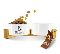 bluzelle Gamelle Chien Surélevée 2X 850ml, Blanc | Digestion & Posture Saines, Stabilité Maximale, BALANCE BOWL