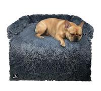 bluzelle Panier & Canapé Chien - Protection Imperméable pour Chiens Petits & Moyens - Tapis Peluche Lavable - COUCHMATE (102x85cm) - Marque Allemande, Couleur:Gris Foncé