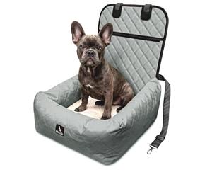 BLUZELLE Siège Auto Chien & Panier 2-en-1 pour Avant & Arrière, Gris