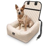 BLUZELLE Siège Auto Chien & Panier 2-en-1 pour Avant & Arrière - TRAVELBUDDY Imperméable, Antidérapant & Lavable - Inclus Ceinture & Tissu Oxford - Marque Allemande, Couleur:Beige