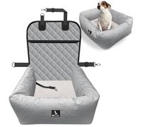 BLUZELLE Siège Auto Chien & Panier 2-en-1 pour Avant & Arrière - TRAVELBUDDY Imperméable, Antidérapant & Lavable - Inclus Ceinture & Tissu Oxford - Marque Allemande, Couleur:Gris