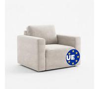 BLUZIMAN® Housse Canapé 1 Place, Couvre Canapé Fabriqué en Europe, Fauteuil Protege Canape Chat et Chien, Housse de Canapé Super Extensible Accoudoir, Tissu Premium (Un Place, Ivoire)