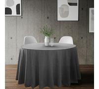 BLUZIMAN® Nappe Ronde Tissu Épaisse Fabriqué à 100% en Europe avec du Coton en Jacquard de Luxe, Les Nappes Linge de Table Cloth Salon Jardin Lavable (Nappe Diametre 270 cm, Gris)
