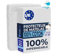 BLUZIMAN® Protege Matelas 180x200, Surmatelas 180 x 200, Housse de Protection Matelas Anti Acarien, H. Max. 35cm Fabriqué en Europe, Protege Matelas Coton, Couverture Imperméable (Lit 180x190/200)