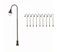 BLWOTMOR 10 Pièces Lampadaire Miniature en Lampe Maqute Base Réglable Précis Éclairage Miniature Chemin pr Miniatures, Teinte Blanche, Lumière Blanche