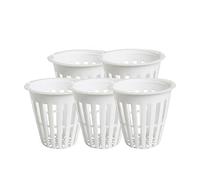 BLWOTMOR 5 Pièces Filet Hydroponique Panier Système Plantes Transport Facile Drainage pour Jardinage Culture en Milieu Extérieur, Blanc