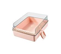 BLWOTMOR Bac à Litière pour Chat Bac Toilette Litière Plateau Chat Cadre Rebord Haut Réutilisable Matériau Résistant Entrée Basse Nettoyage Facile Adapté pour, Rose