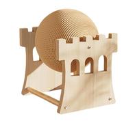 BLWOTMOR Balle Grattoir Chat Jouet Interactif en Bois Balle à Griffer Sisal Planche à Gratter Rotation Exercices Adaptés Animaux Domestiques Intérieur Cadeaux, Château Grand