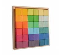 BLWOTMOR Blocs de Construction Enfants Blocs Géométriques Jouets d'Éveil Puzzle Couleurs et Formes Bois pour Construction Tri et Recomposition Suitable pour, Arc-en-Ciel