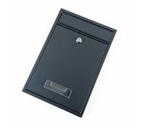 BLWOTMOR Boîte aux Lettres Murale Boîte Postale Boîte Courrier Coffre Courrier Design Moderne et Étanche avec à Couvercle Fenêtre Transparente Pose Murale, Matte Black, Key Lock