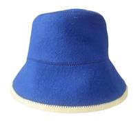 BLWOTMOR Bonnet de Sauna En Laine, Accessoire de Sauna, Résistant à La Chaleur, Rafraîchissant et, Bonnet de Bain Russe pour Sauna, Convient Aux Femmes, Bleu