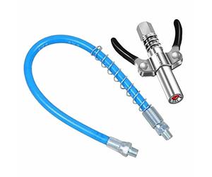 BLWOTMOR Buse Raccord Double Poignée Libération Rapide Pointe Économie Main Fitting Adaptateur Tête Métal Résistant Convient Atelier Intervention, Buse et Tuyau de 30 cm
