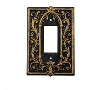 BLWOTMOR Cadre Décoratif D'interrupteur Mural En Plastique Vintage Cadre D'interrupteur Motif Européen Ornemental Décoration Murale pr, Noir Or