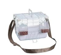 BLWOTMOR Cage de Transport Oiseau Portable Ventilation Permanente Plateau Extractible Équipements Perchoir Adapté aux Visites Vétérinaire Déplacements Aviaires, Blanc cassé, Blanc