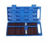 BLWOTMOR llen Hexagonale Kit Outils Embouts Hex Douilles Embout Multi-dents Acier S2 Boîte Ordonnée Interface 1/2 Pouce Flux de Travail Fluide Adaptée aux, Boîte En Plastique S2 Étoile 40 Pièces
