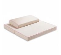 BLWOTMOR Coussin de Méditation Tapis de Méditation Pliable Coussin de Sol Tapis de Prière Base Épaisse Matelassée avec Pad Assorti pour Pratique Longue sans, Beige, 70×70cm + Sac De Transport