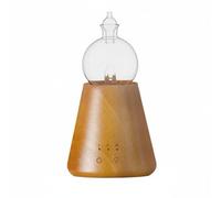 BLWOTMOR Diffuseur d'Arômes Diffuseur Huile Essentielle Nébuliseur Purificateur Parfum Structure en Bois Massif et Verre Brumisation sans eau avec Minuterie et, Balle Marron