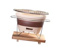 BLWOTMOR Four à Thé en Terre Multifonction, Barbecue de Bois, Chauffe-Bouilloire pour La Randonnée, Les Pique-niques, La Cuisine en Plein Air, 24x24cm