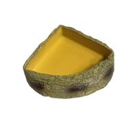 BLWOTMOR Gamelle en Résine pour Reptiles, en Forme de Rocher, pour Eau et Nourriture. Décoration pour Terrarium. Bol d'angle Facile à Nettoyer, Convient Au, M