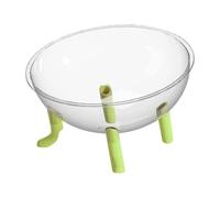 BLWOTMOR Gamelle Transparente en Acrylique en Forme de Capsule Spatiale, Accessoire pour Animaux de Compagnie avec Base Stable, Idéale pour Les Chats et Les PE, Vert
