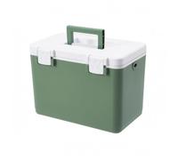 BLWOTMOR Glacière Rigide Conteneur Isotherme Boîte de Refroidissement Coffre à Glace avec Couvercle à Charnière Joint d'Étanchéité Loquet et Poignée Supérieure, Vert, 12L