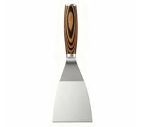 BLWOTMOR Grattoir à Enduit Grattoir Spatule Couteau à Mastic Outil à Main en Acier Inoxydable avec Manche Cylindrique à Veinage Bois pour Manipulation Stable, 3 Pouces