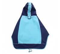 BLWOTMOR Imperméable pour Chien Veste Manteau Poncho Polyester Déperlant et Léger Capuche Réglable pour Cou et Tête Fermeture à Scratch et Bandes, Bleu, 6