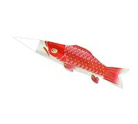 BLWOTMOR Japonais Carpe Drapeau Bannière Carpe Streamer Vent Satin Blanc Impression Adapté Événement Publicité Jardin Intérieur, Rouge