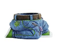BLWOTMOR Jeans Pantalon Pots de Plantes Résine Grande Ouverture Sculpture Créative Stable Nettoyage Commode Adapté pour Maison Jardin Commerce Bureau Intérieur, Jean en Denim à Genoux
