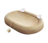 BLWOTMOR Lit de Grattage pour Chat Coussin Griffoir Pad Rond Sisal avec Boule Suspendue Multifonction Confortable Adapté à Chats D'Intérieur Cadeaux, Sisal tressé
