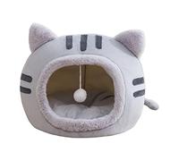 BLWOTMOR Maison pour Chat Couchage Respirant Chaud Coussin Lavable Douillet Synthétique Lit Chiens Accueil Protection Chaleur pour Petits Moyens Grand, Gris M