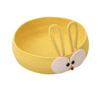 BLWOTMOR Panier pour Chat Lit Rafraîchissant Animal de Compagnie Coussin Tressé Corde Coton Design Flexible Espace Compact Adapté Au Logement Intérieur Animaux, Jaune