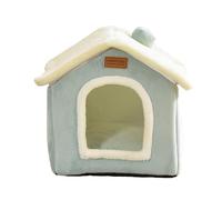 BLWOTMOR Panier pour Chat Semi-fermé, Lit Moelleux Rembourré, pour Chats et Chiens D'intérieur, Idéal pour Dormir et Se Reposer, Décoration in, Vert Clair