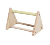 BLWOTMOR Perchoir pour Perroquet en Bois Support Solide et Confortable Accessoire de Cage Multifonction Jouet d'usure des Griffes et D'Exercices Adapté Aux Ois, Jaune