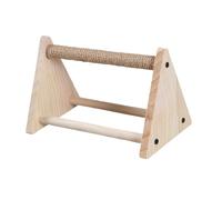 BLWOTMOR Perchoir pour Perroquet en Bois Support Solide et Confortable Accessoire de Cage Multifonction Jouet d'usure des Griffes et D'Exercices Adapté Aux Ois, Kaki Clair