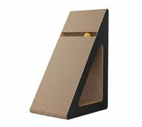BLWOTMOR Planche à Griffer pour Chat Accessoire Triangulaire Maison Cachée à Griffer Structure Interactive en Carton Convient aux Chats de Salon et Détente, Grand, Triangle Évidé Épissé